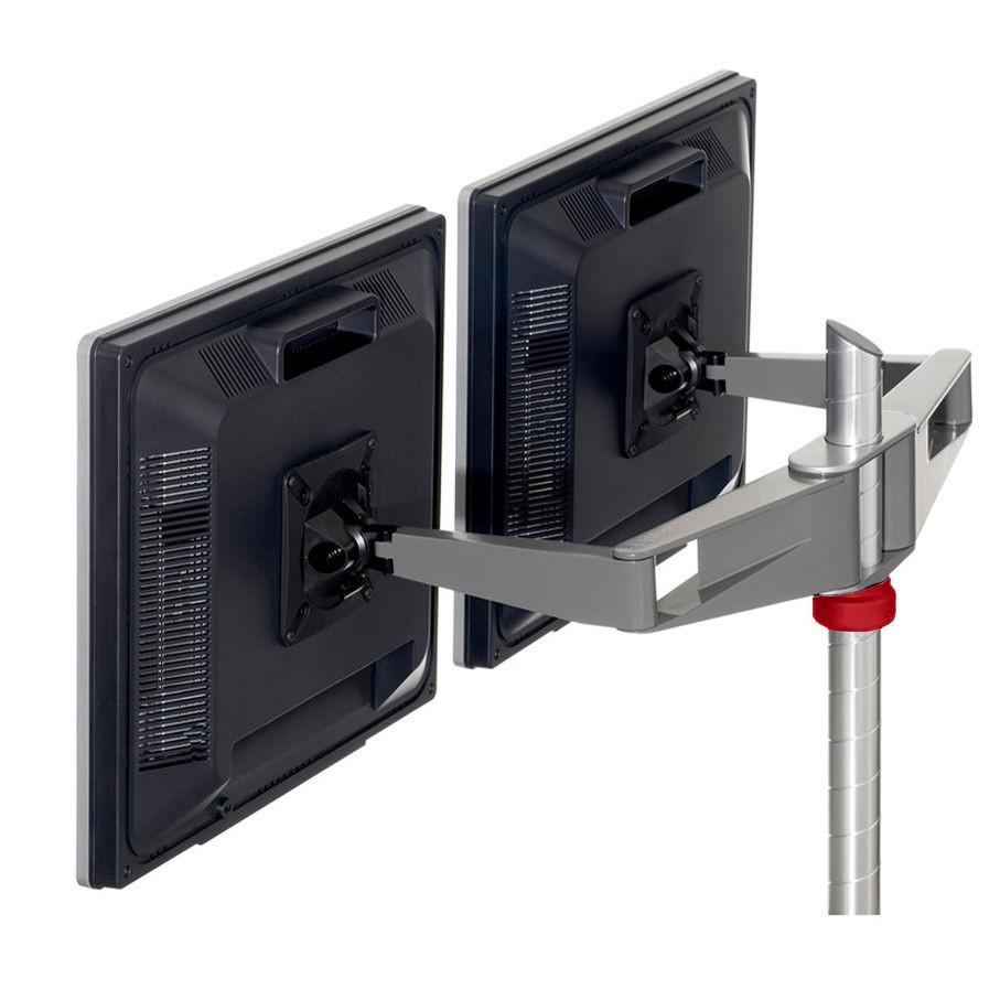 Sapper Double Monitor Arm Accessories Knoll Medium Grey Red