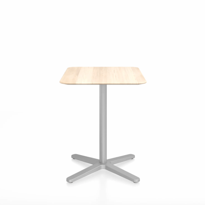 Emeco 2 Inch X Base Cafe Table - Rectangular Coffee table Emeco Silver Powder Coated Accoya (Outdoor Approved)