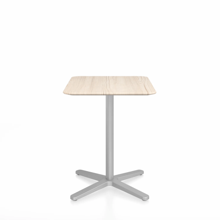 Emeco 2 Inch X Base Cafe Table - Rectangular Coffee table Emeco Silver Powder Coated Ash