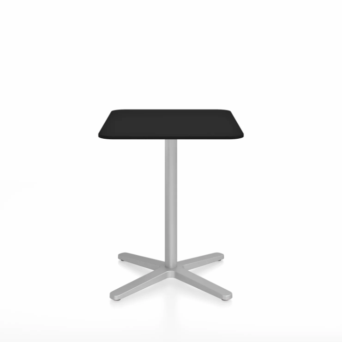 Emeco 2 Inch X Base Cafe Table - Rectangular Coffee table Emeco Silver Powder Coated Black HPL