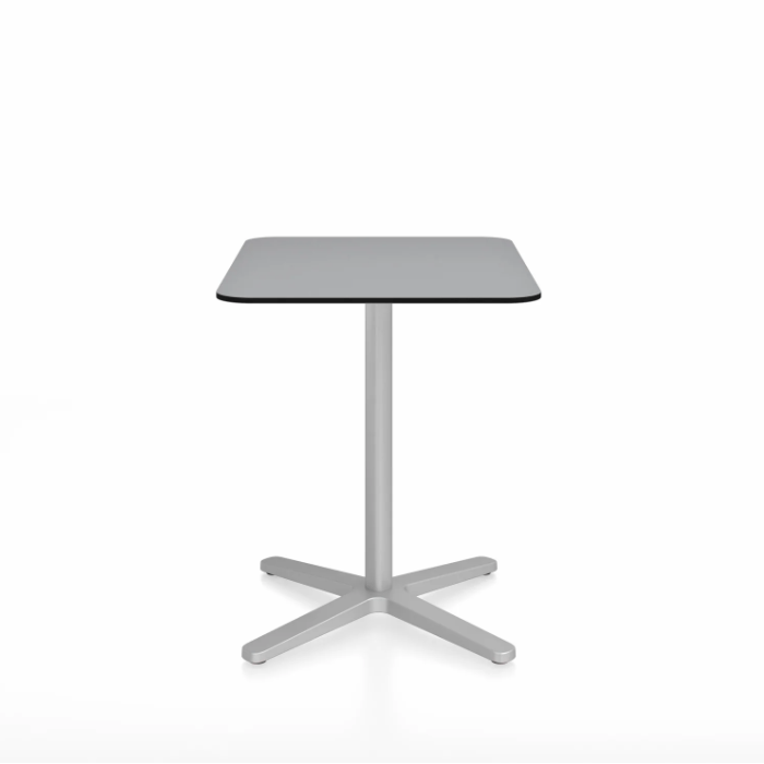 Emeco 2 Inch X Base Cafe Table - Rectangular Coffee table Emeco Silver Powder Coated Grey HPL