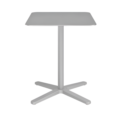 Emeco 2 Inch X Base Cafe Table - Rectangular Coffee table Emeco Silver Powder Coated Hand Brushed Aluminum