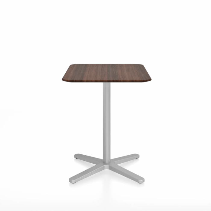 Emeco 2 Inch X Base Cafe Table - Rectangular Coffee table Emeco Silver Powder Coated Walnut