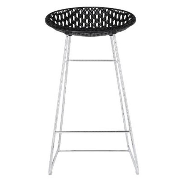 Smatrik Stool Stools Kartell Indoor - Black Seat/Chrome Base