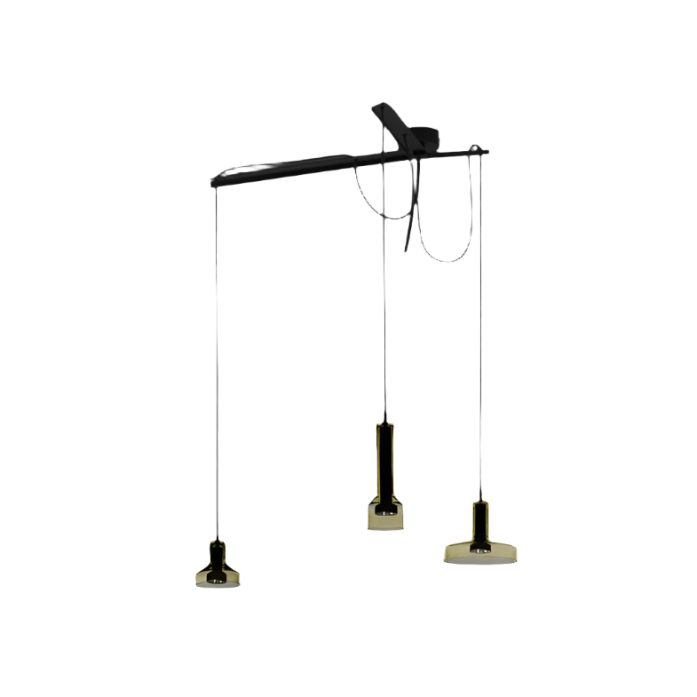 Stab Light Suspension suspension lamps Artemide Triple Brown Clear