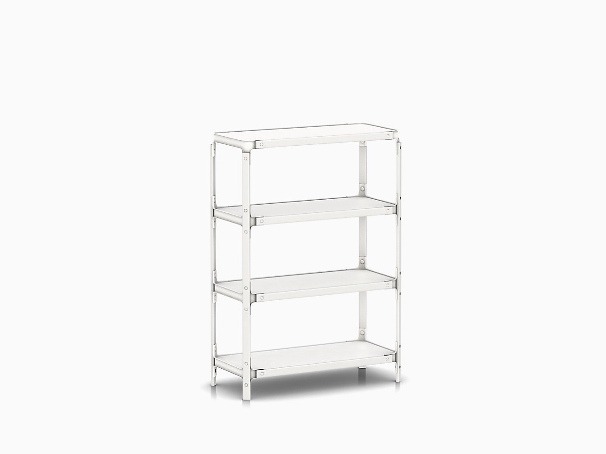 Steelwood Shelving System storage Magis White frame & shelf finish 4 Shelves high - 1 module wide