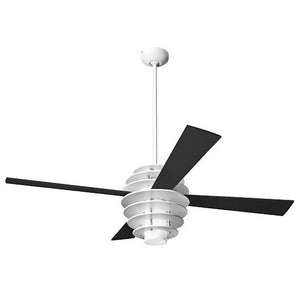 Stella Ceiling Fan In Gloss White/white Ceiling Fans Modern Fan Co Black 17W LED 002 Fan and Light - 3 wires +$25.00