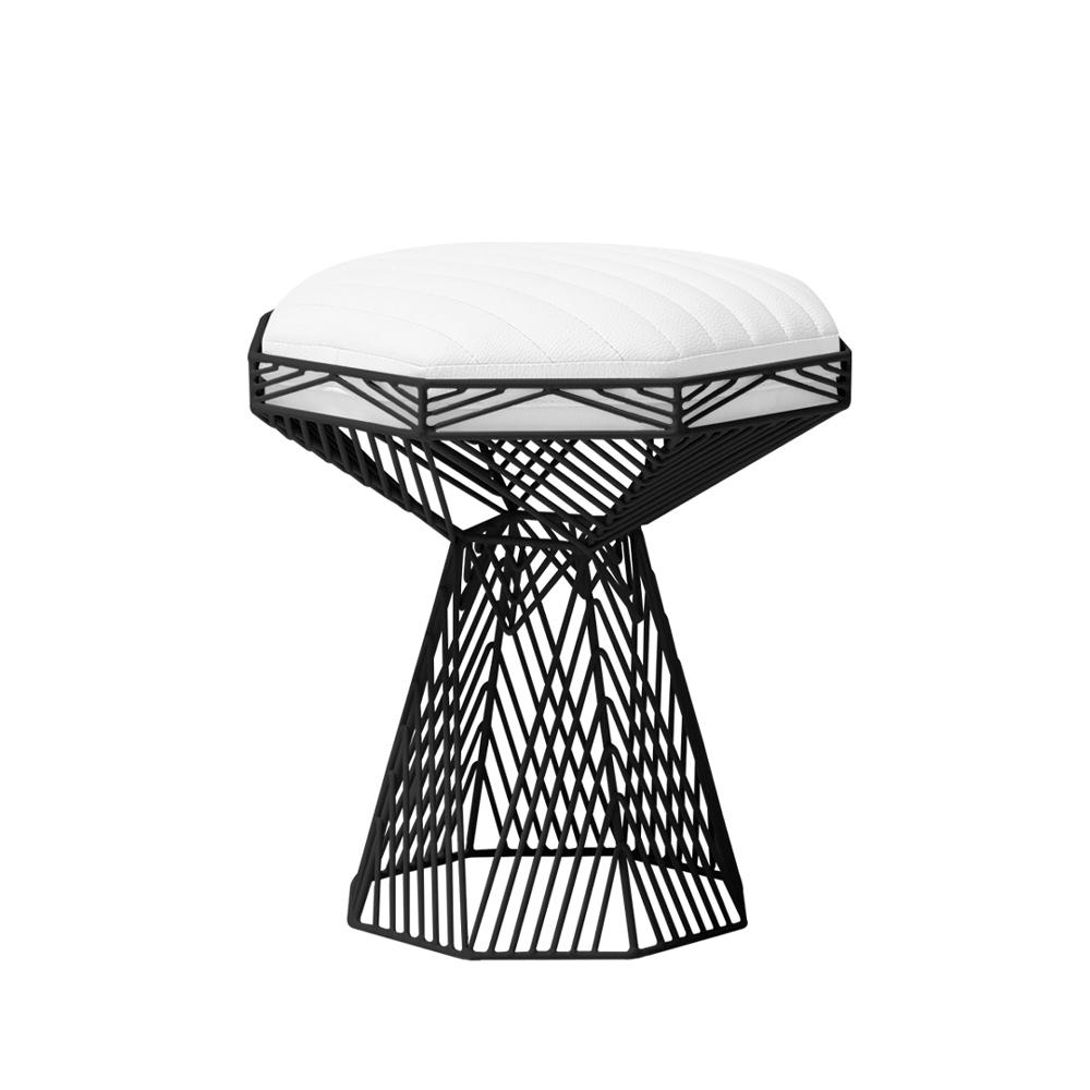 Switch Table/Stool side/end table Bend Goods Black White Vegan Leather Pad +$100.00