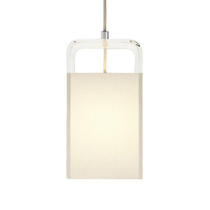Tube Top Mini Pendant ceiling lights Pablo 7" White Shade / Clear Body 