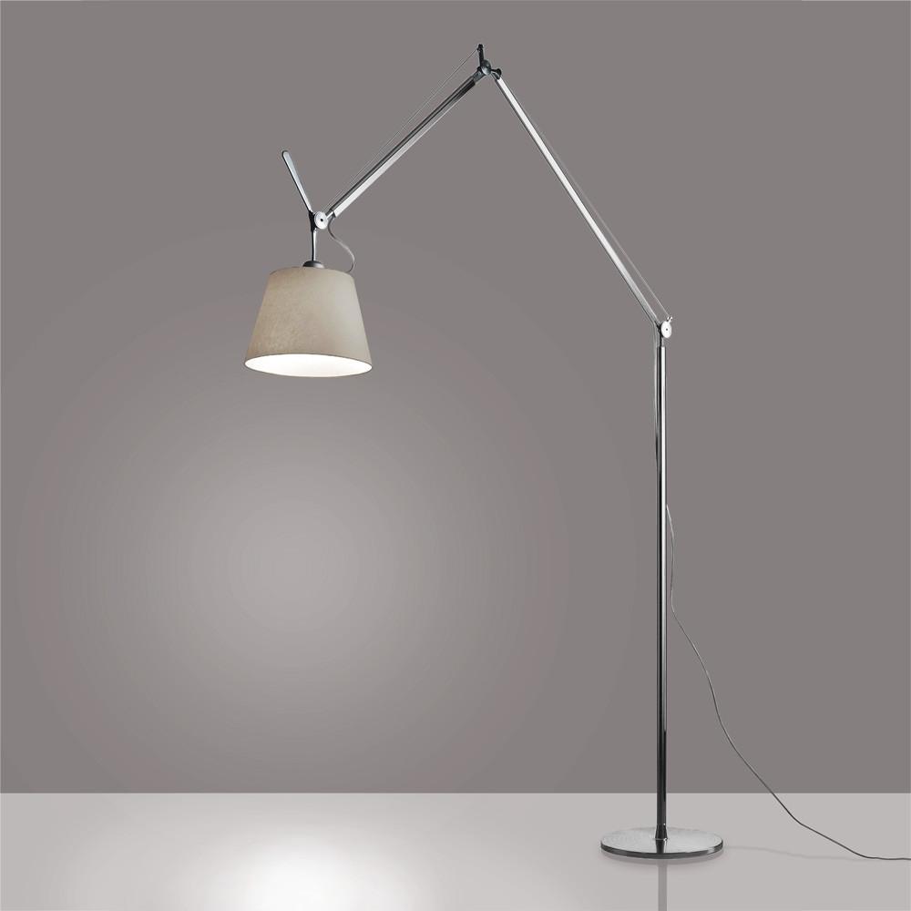 Tolomeo Mega Floor Lamp Floor Lamps Artemide 14" Parchment (Diffuser)/ Aluminum (Body & Base)
