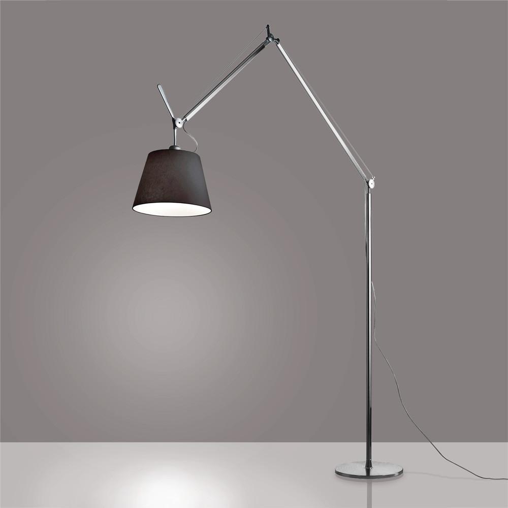 Tolomeo Mega LED Floor Lamp Floor Lamps Artemide 12" Black (Diffuser)/ Aluminum (Body & Base)