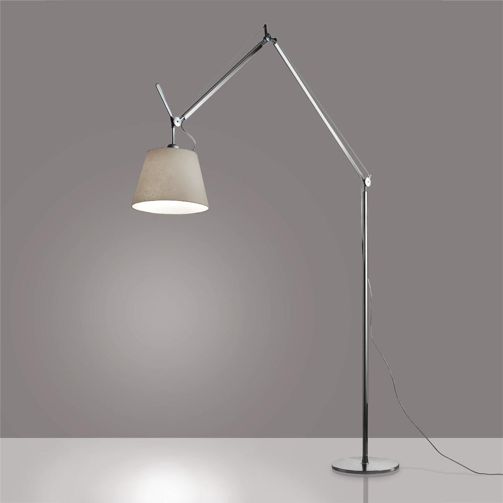 Tolomeo Mega LED Floor Lamp Floor Lamps Artemide 14" Parchment (Diffuser)/ Aluminum (Body & Base)