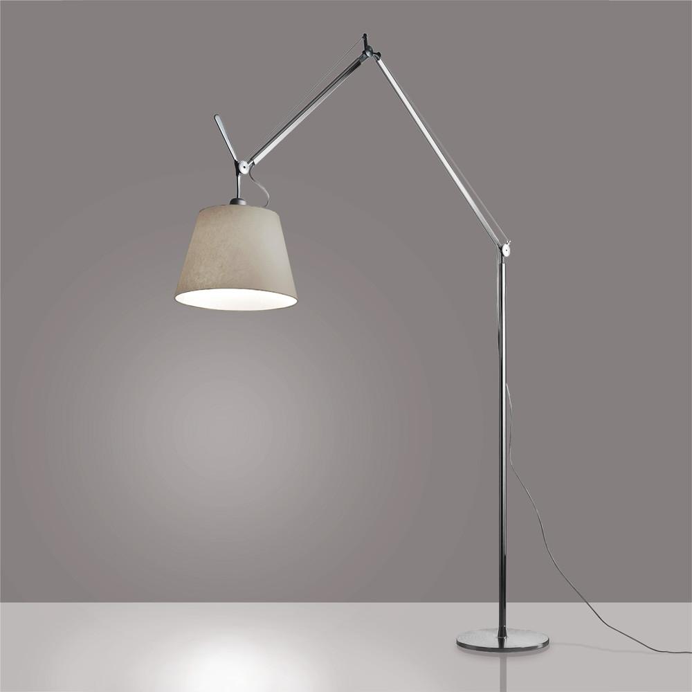 Tolomeo Mega LED Floor Lamp Floor Lamps Artemide 17" Parchment (Diffuser)/ Aluminum (Body & Base)