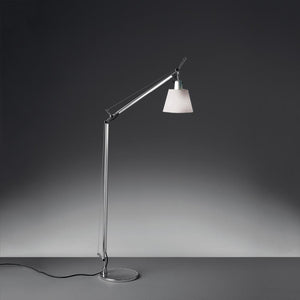 Tolomeo Reading Floor Lamp Floor Lamps Artemide Aluminum with Silver Fiber Shade + $120.00 