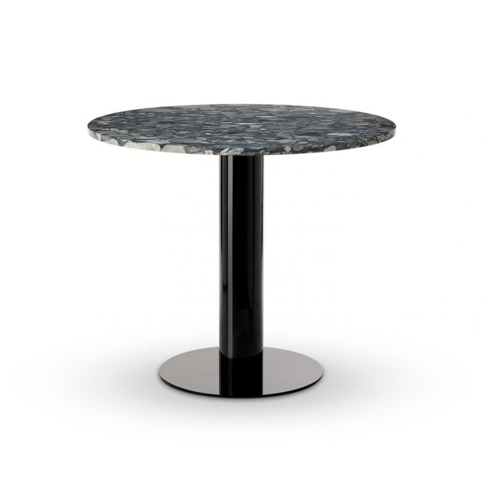 Tube Dining Table Dining Tables Tom Dixon Black Base/Pebble Marble 900MM