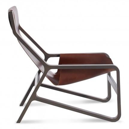 Toro Lounge Chair lounge chair BluDot Smoke Frame Chocolate Leather