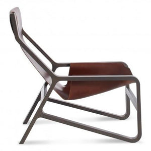 Toro Lounge Chair lounge chair BluDot Smoke Frame Chocolate Leather 