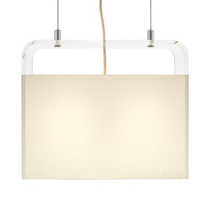 Tube Top Pendant ceiling lights Pablo 14" White Shade / Clear Body 