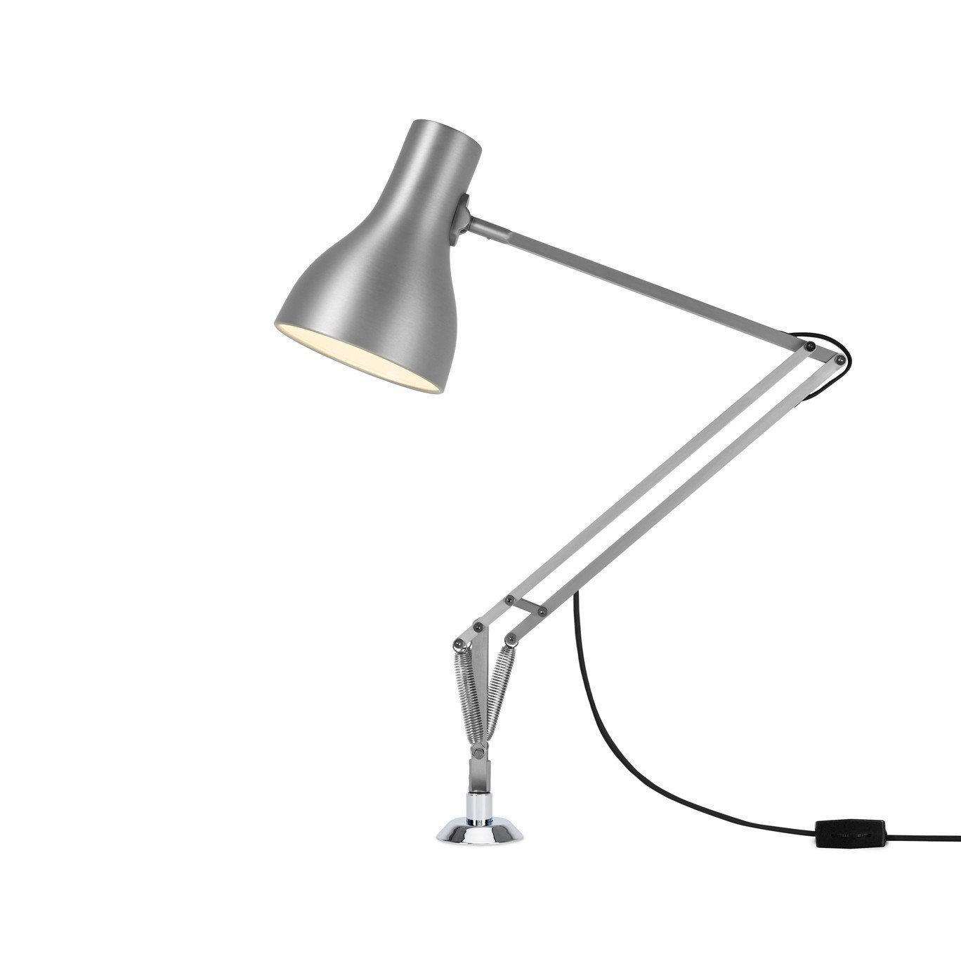 Type 75 Desk Lamp with Desk Insert Table Lamps Anglepoise Brushed Aluminum