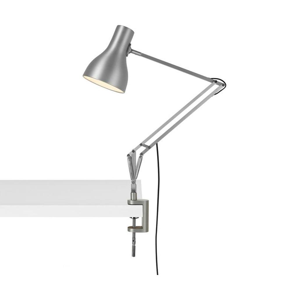 Type 75 Desk Lamp with Desk Clamp Table Lamps Anglepoise Silver Luster