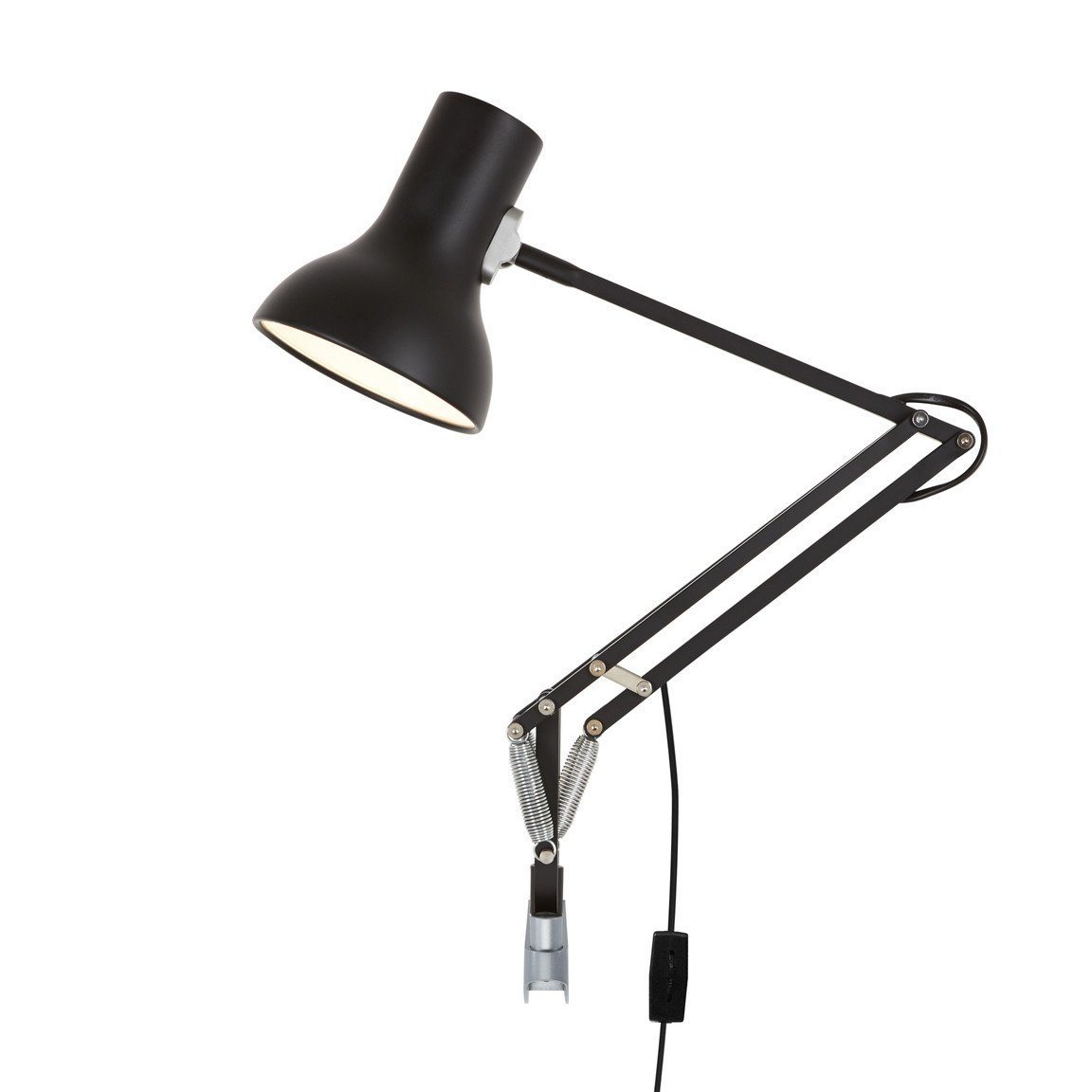 Type 75 Mini Desk Lamp with Wall Bracket Table Lamps Anglepoise Jet Black