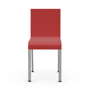 .03 Non-stacking Chair Side/Dining Vitra Powder-coated in silver, smooth finish Bright Red Glides for carpet