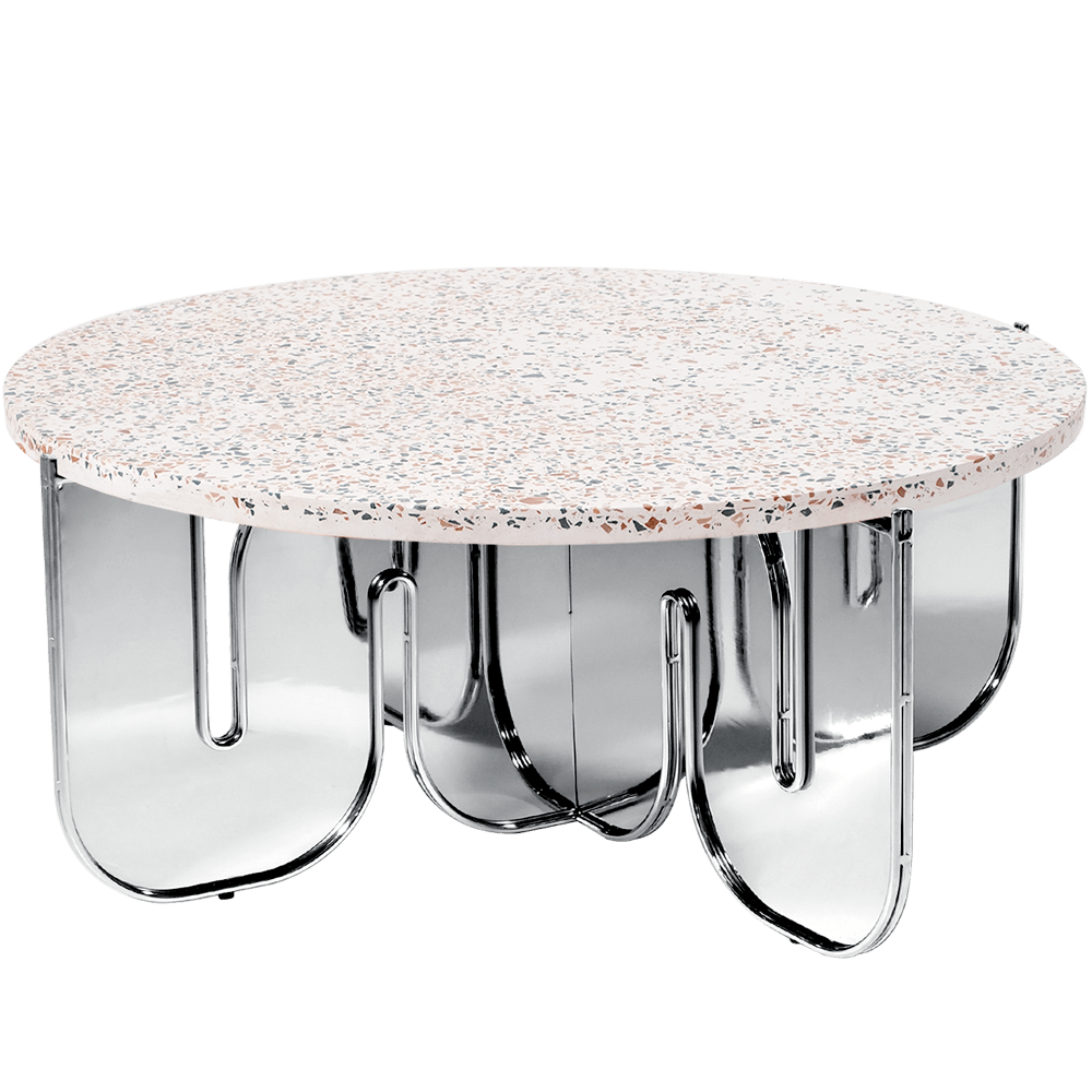 Wave Table Tables Bend Goods Chrome +$300.00 Terrazzo Top +$380.00