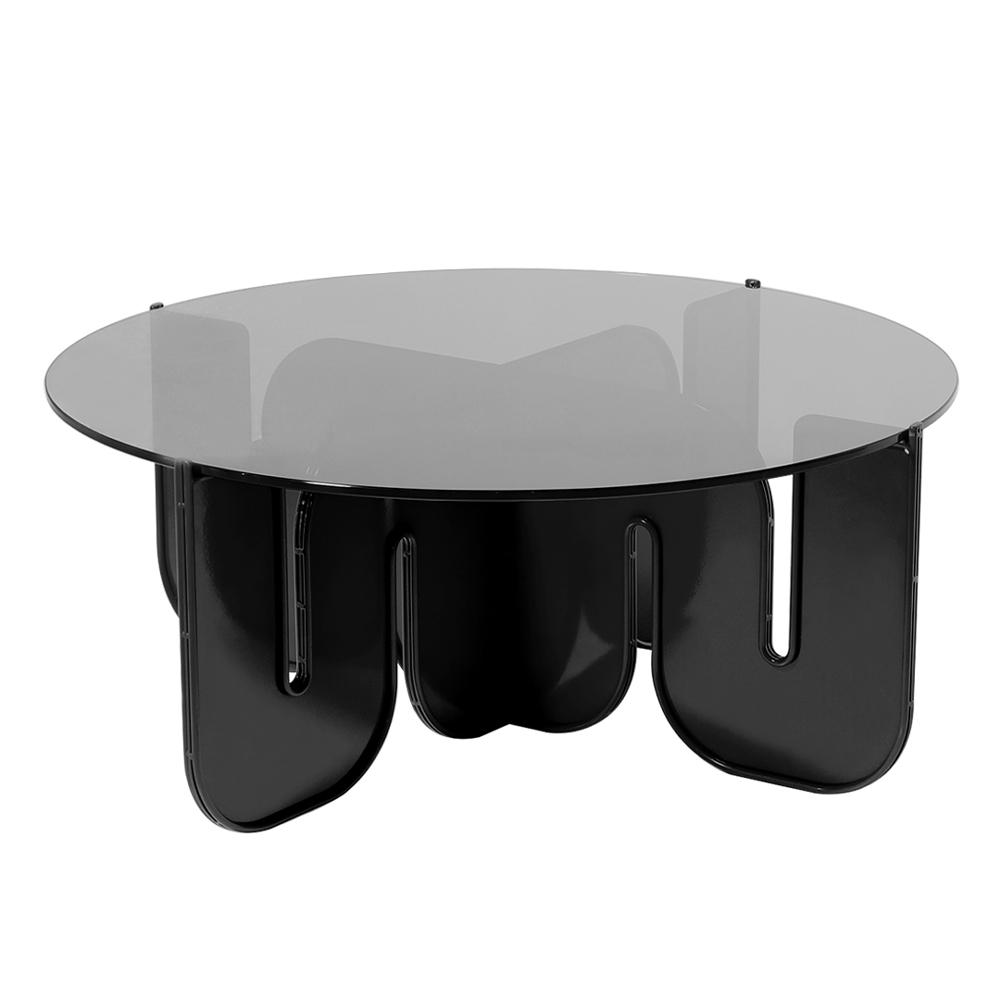 Wave Table Tables Bend Goods Black 36" Smoke Glass Top +$160.00