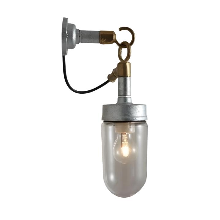 Well Glass Wall Light Wall Lights Original BTC Galvanised Clear Glass