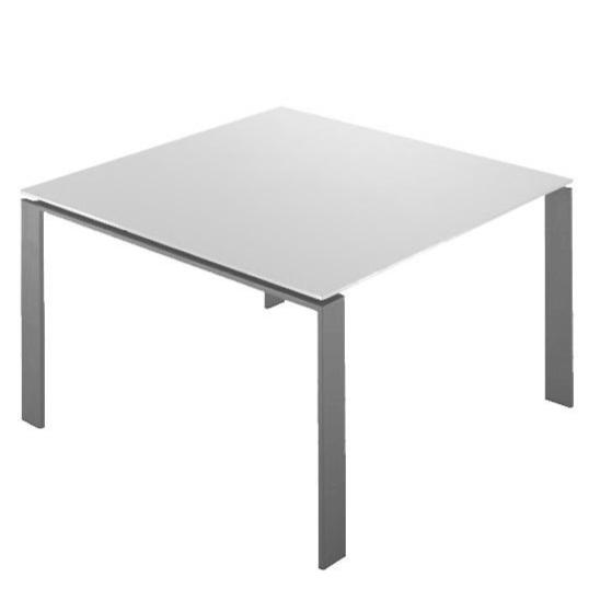 Four Soft Touch Square Table Tables Kartell White Aluminum