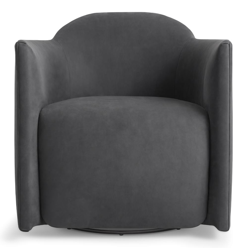 About Face Swivel Lounge Chair lounge chair BluDot Ink Leather