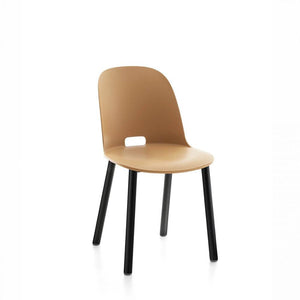 Alfi High Back Chair With Aluminum Base Side/Dining Emeco Black Powder Coated Sand 