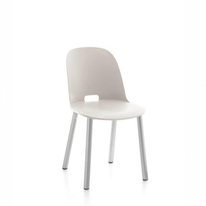 Alfi High Back Chair With Aluminum Base Side/Dining Emeco Aluminum Natural White 