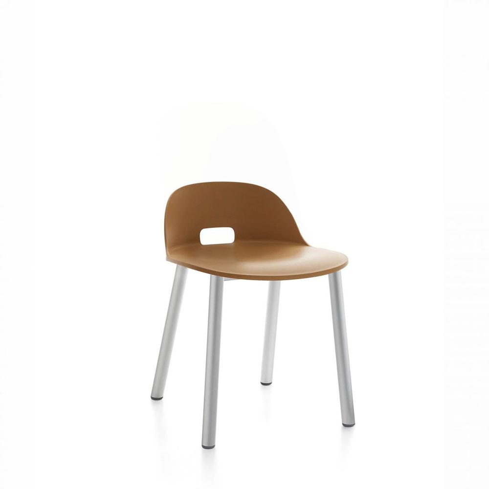 Alfi Low Back Chair With Aluminum Base Side/Dining Emeco Aluminum Sand