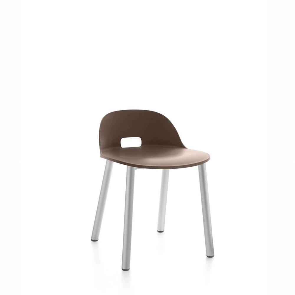 Alfi Low Back Chair With Aluminum Base Side/Dining Emeco Aluminum Dark Brown