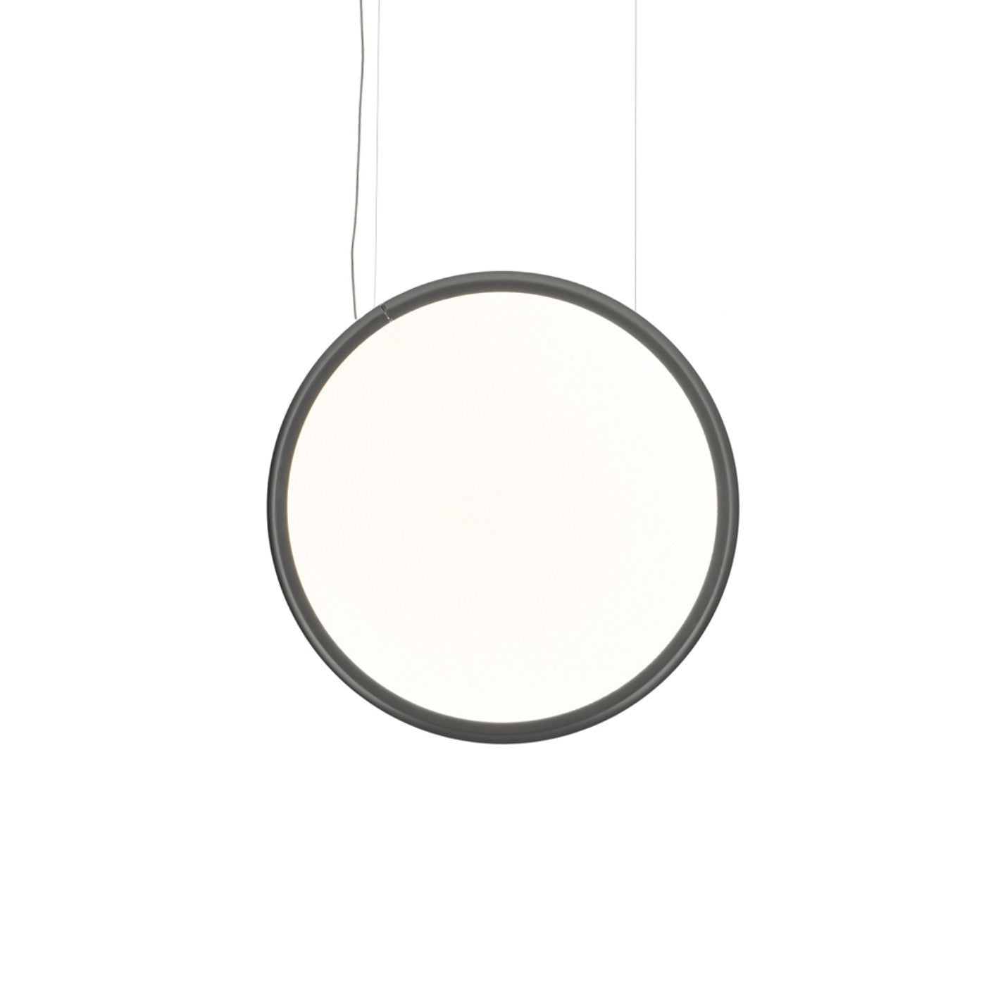 Discovery Vertical Suspension Extended Length Pendant Lights Artemide 70 Transparent (Diffuser)Polished Aluminum (Rim) Dimmable 0-10V