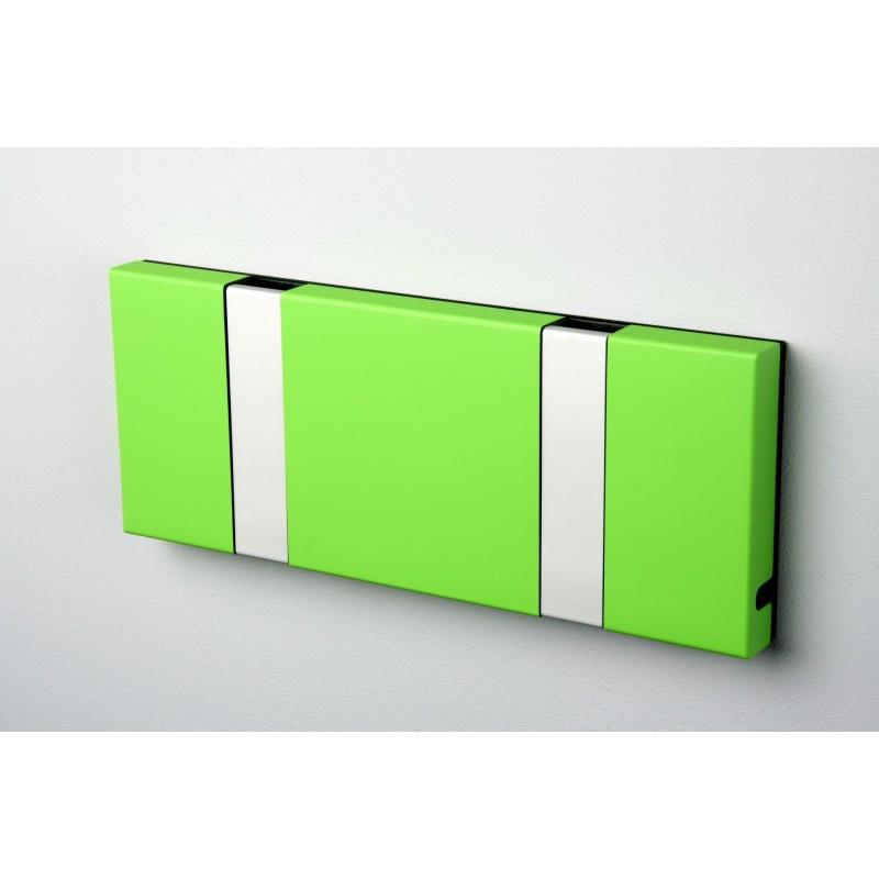 Knax Horizontal Colored Coat Hook Coat Hooks Loca 2 hooks Aluminum Green lime
