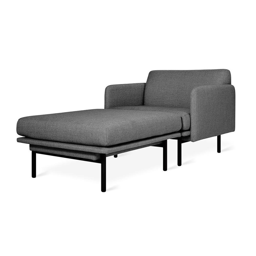 Foundry Chaise Sofa Gus Modern Andorra Pewter Black