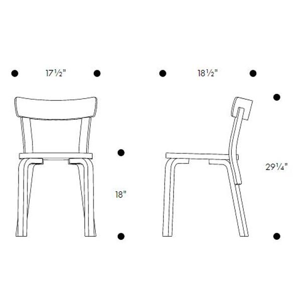 Chair 69 Upholstery Side/Dining Artek