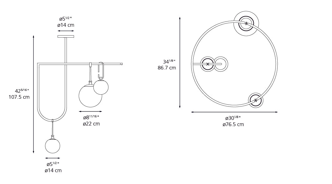 NH S4 Circular Suspension Lamp Pendant Lights Artemide
