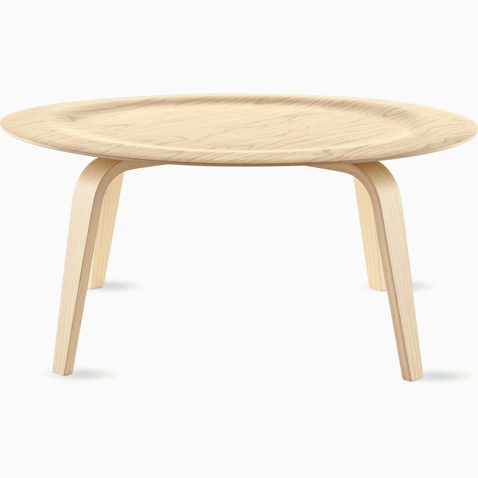 Eames Molded Plywood Coffee Table with Wood Base Coffee Tables herman miller White Ash + $109.00