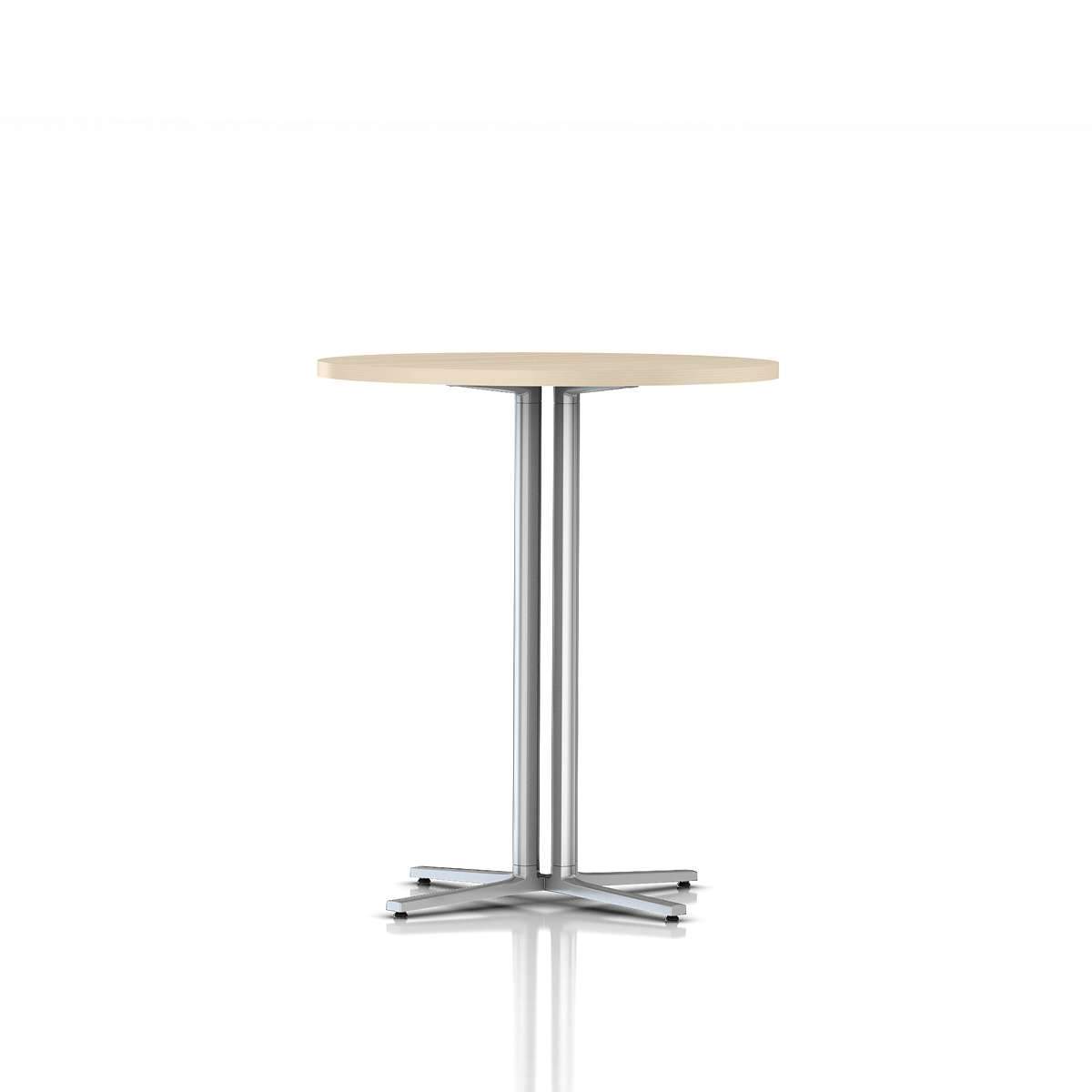 Everywhere Standing Height Table Dining Tables herman miller Clear on Ash Metallic Silver