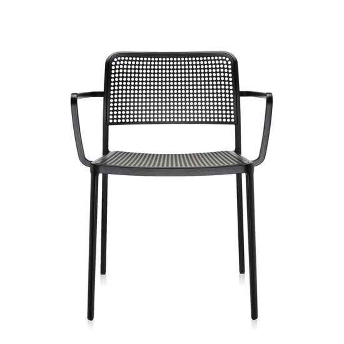 Audrey Armchair Side/Dining Kartell Black Painted Frame/Black Seat & Back