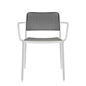 Audrey Armchair Side/Dining Kartell White Painted Frame/Black Seat & Back 