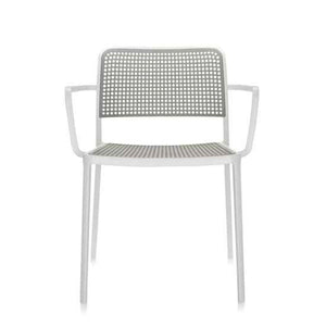 Audrey Armchair Side/Dining Kartell White Painted Frame/Light grey Seat & Back 