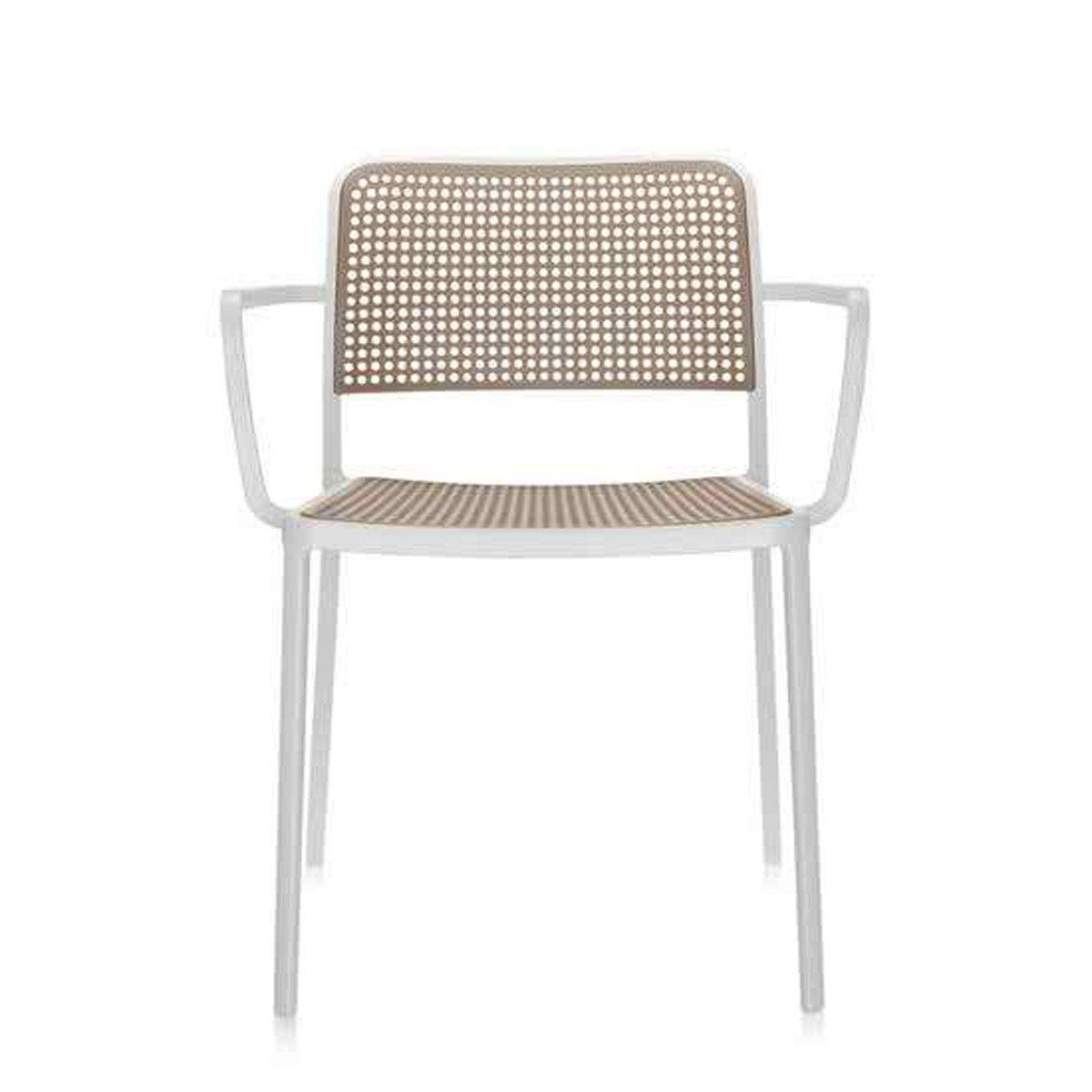 Audrey Armchair Side/Dining Kartell White Painted Frame/Sand Seat & Back
