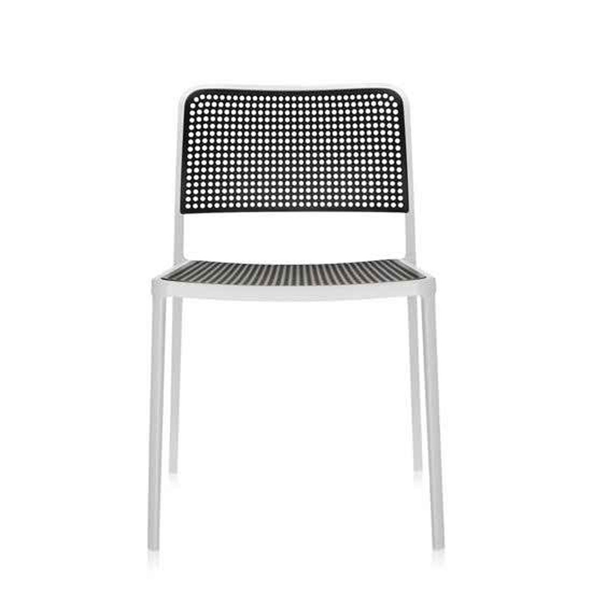 Audrey Side Chair Side/Dining Kartell White Painted Frame/Black Seat & Back