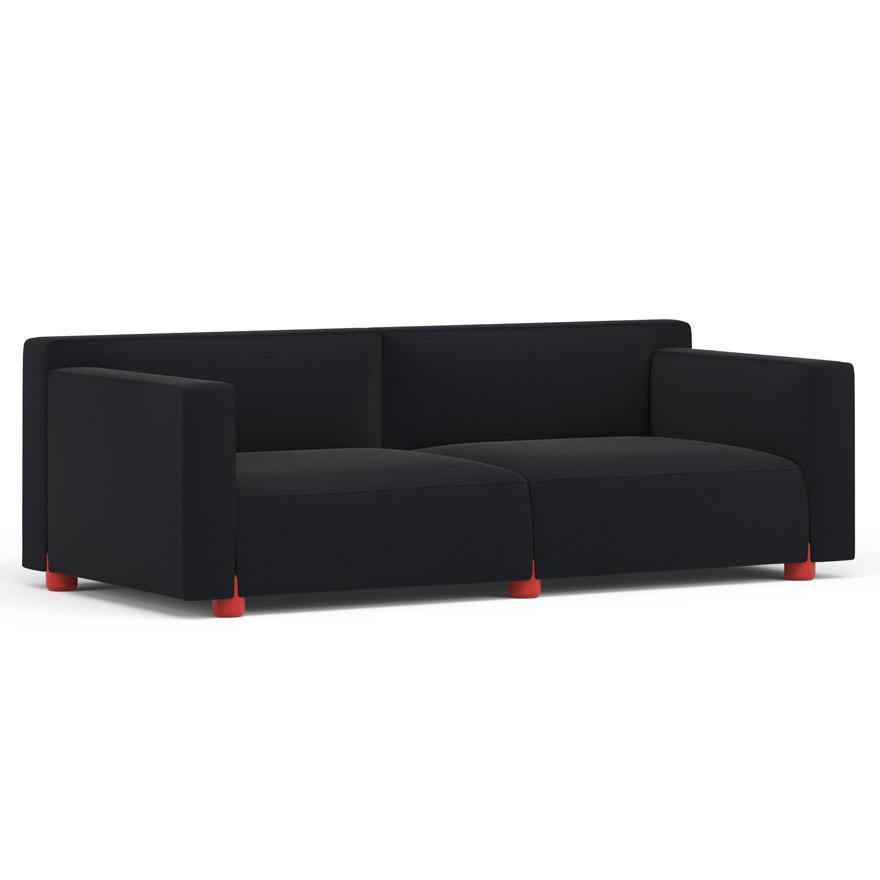 Barber & Osgerby Three-Seater Sofa Sofa Knoll Red Hourglass - Caviar