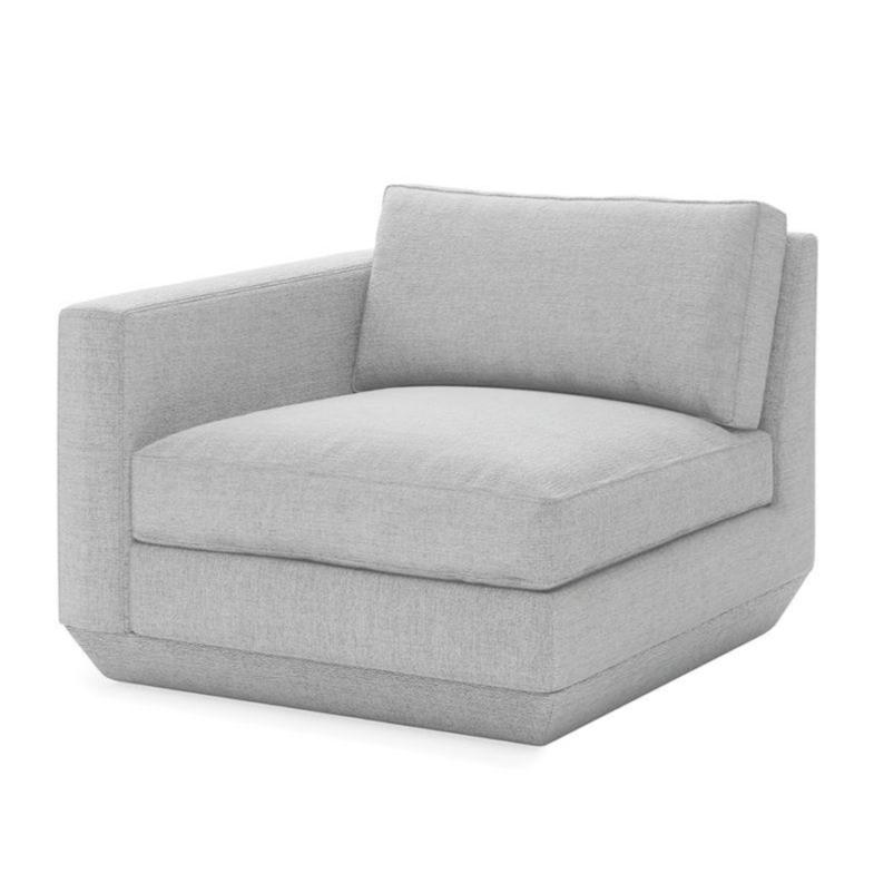 Podium Arm Left Chair Gus Modern Bayview Silver