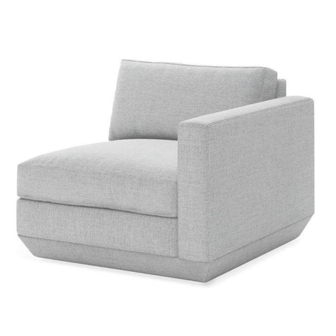 Podium Arm Right Chair Gus Modern Bayview Silver
